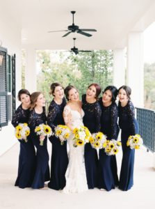 Kendall Plantation Wedding with Sunflowers and Navy.